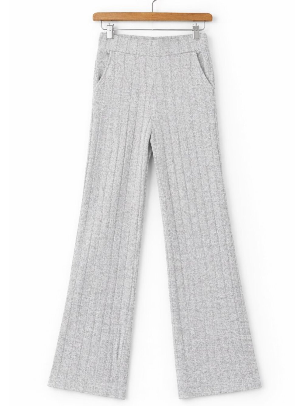 NWT Lou & Grey Sweater Pants Ribbed Wide Leg Brushmarl Loungewear | Grey | XXS
